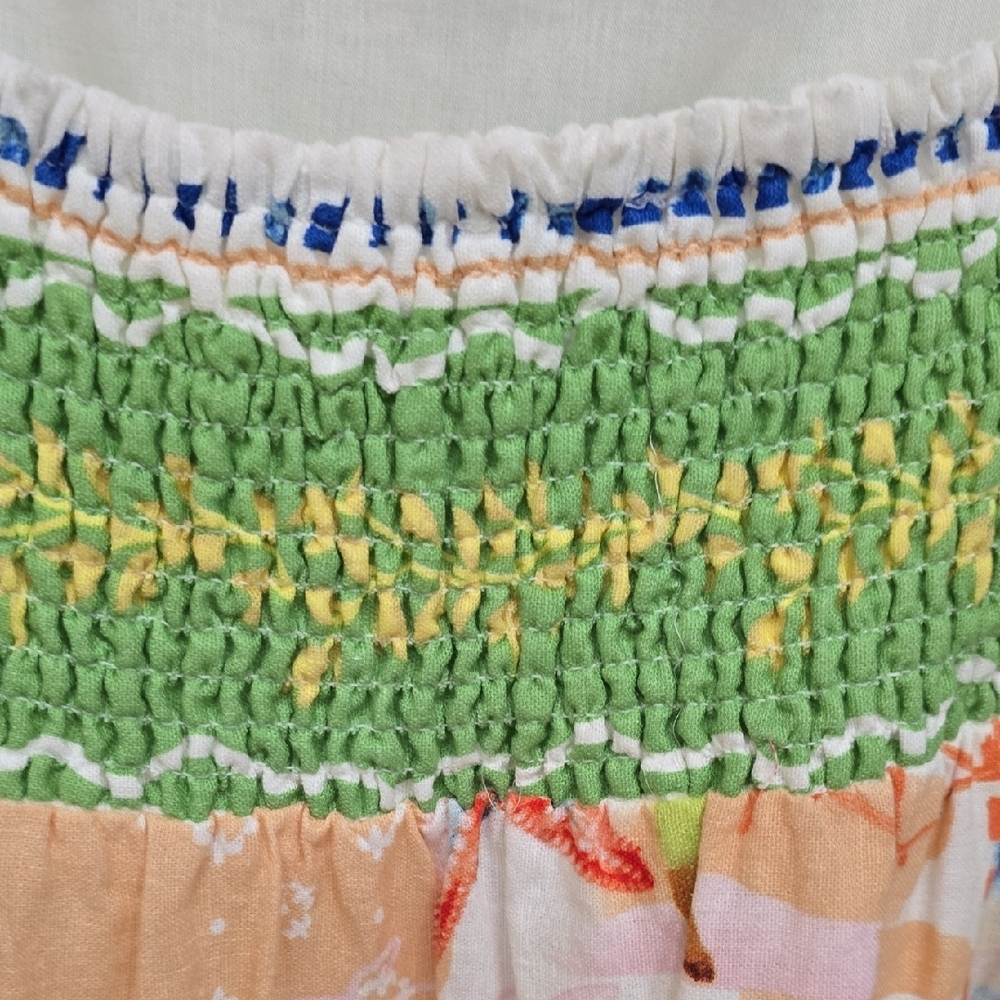 C&C California White Dress with Blue and Green Beach Patterns, XL, NWT - Picture 10 of 16